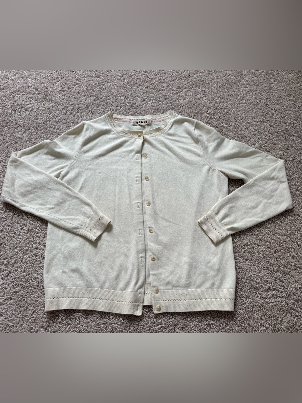 Boden Ivory/Cream Button-Front Women’s Cardigan Small